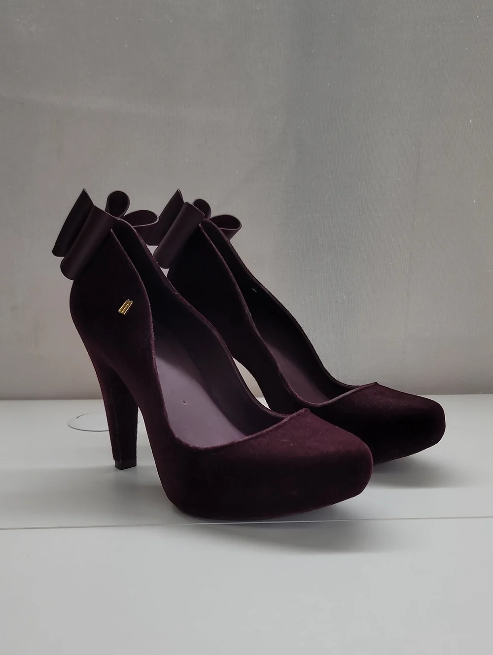 Melissa Incense Flock Bow Heels Size 7